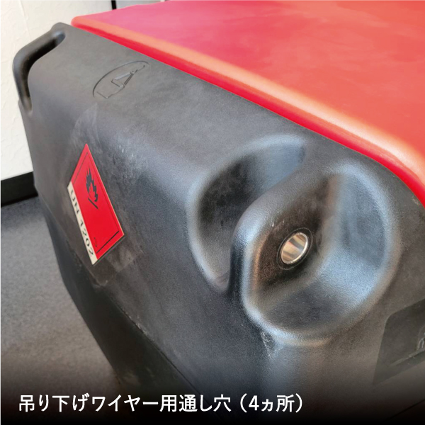 吊り下げワイヤー用通し穴(4ヵ所)